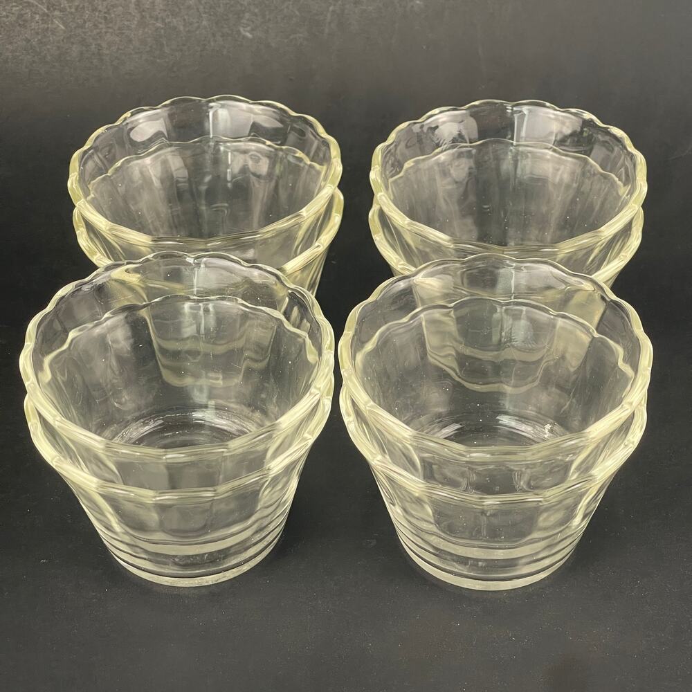Fire King 422 Clear Crystal Custard Cups 5 oz Set of 8